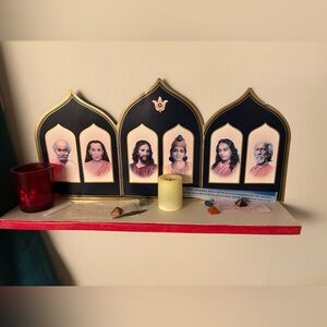 Traveling Altar to Gurus. Printed. golden film trim. Circa 1990s-2022